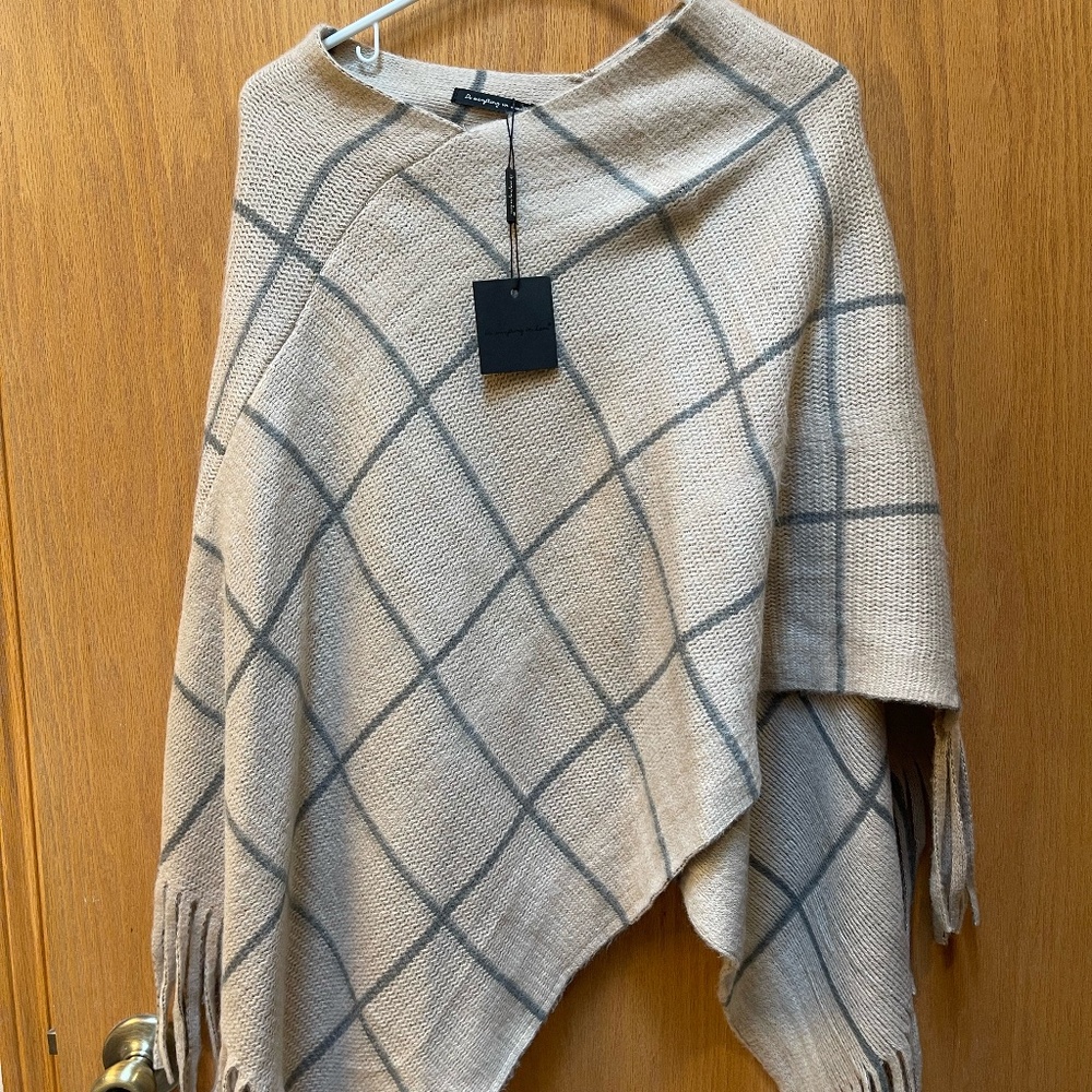 Plaid Pullover Shawl